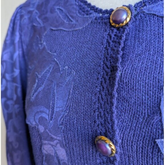 Vintage Adele Wechsler 100% Silk 2 Piece Skirt Suit Sweater Set - Picture 5 of 10